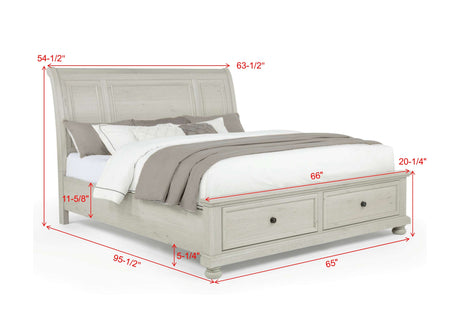 Claribelle White Storage Sleigh Bedroom Set by Crown Mark at Eve Furniture