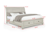 Claribelle White Storage Sleigh Bedroom Set by Crown Mark at Eve Furniture