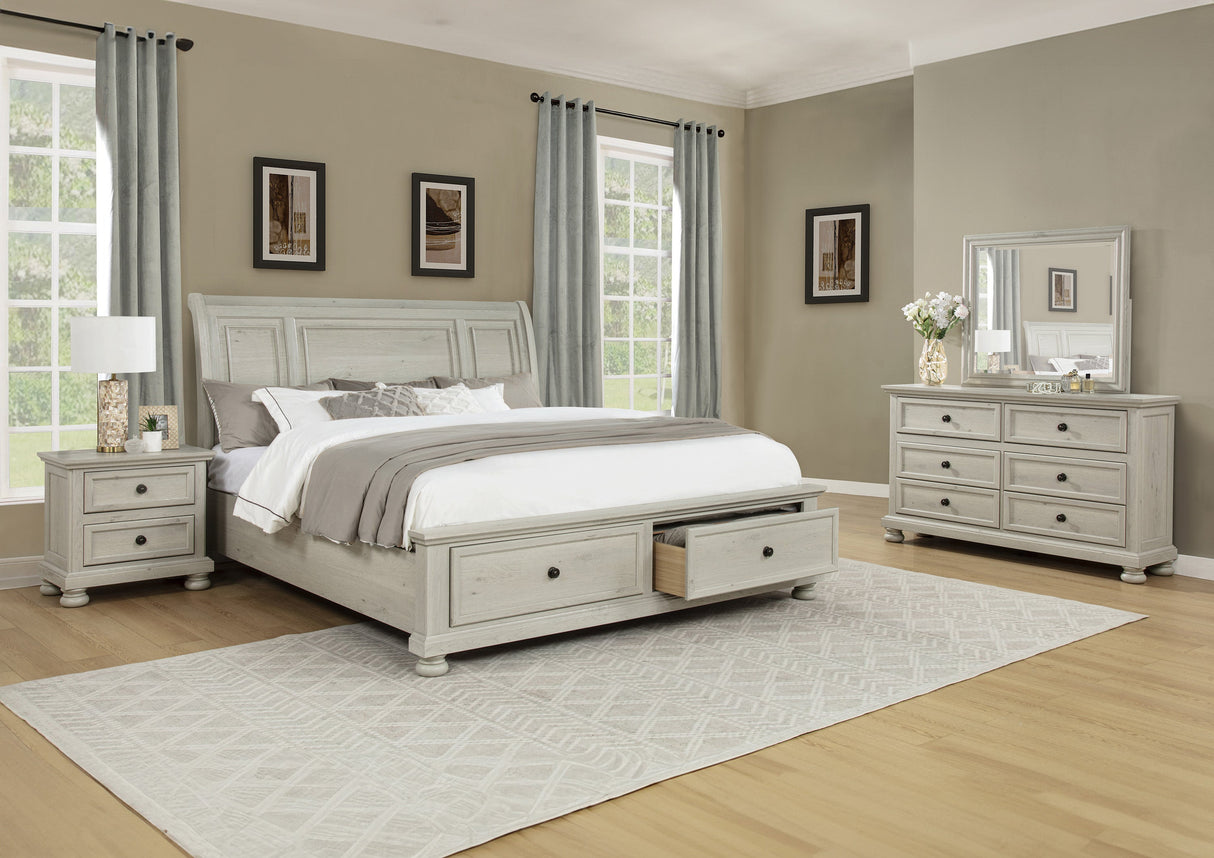 Claribelle White Storage Sleigh Bedroom Set by Crown Mark at Eve Furniture