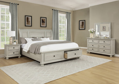 Claribelle White Storage Sleigh Bedroom Set by Crown Mark at Eve Furniture