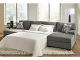 Clarington Greystone 3-Piece Double Chaise Sleeper Sectional by Ashley at Eve Furniture