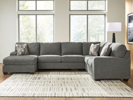 Clarington Greystone 3-Piece Sleeper Sectional with LAF Chaise by Ashley at Eve Furniture