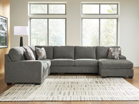 Clarington Greystone 3-Piece Sleeper Sectional with RAF Chaise by Ashley at Eve Furniture