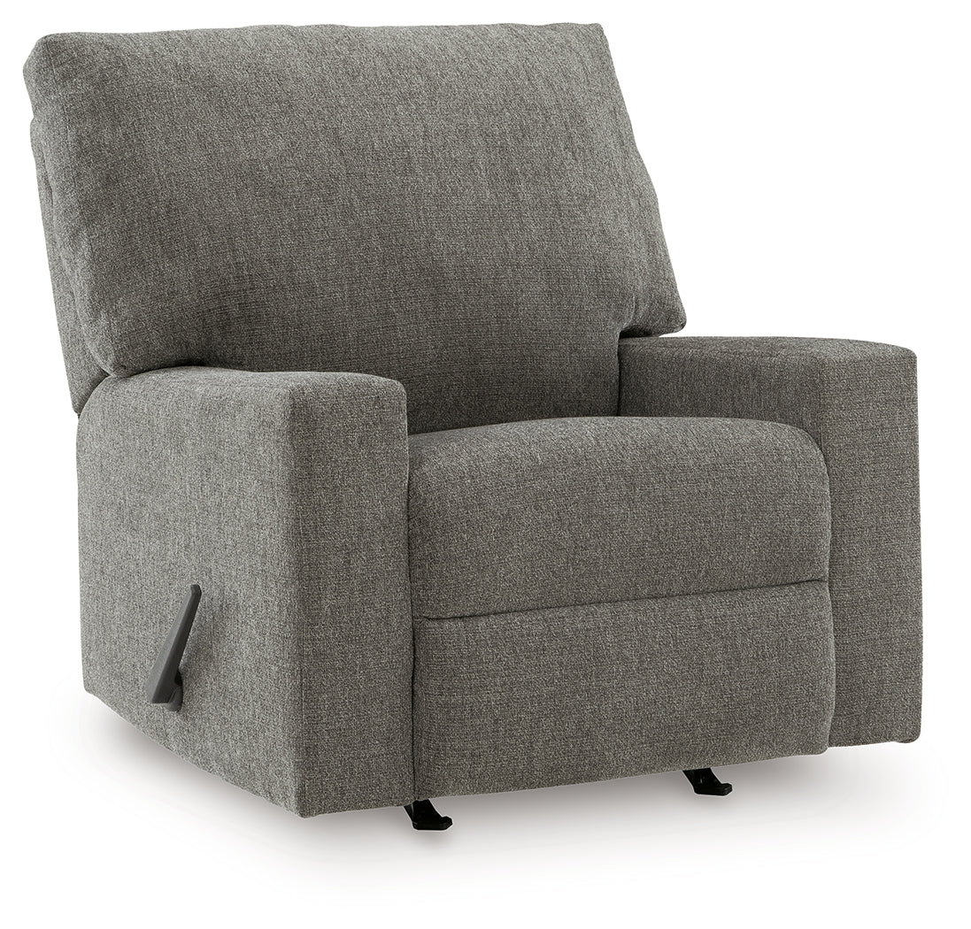 Clarington Greystone Rocker Recliner by Ashley at Eve Furniture