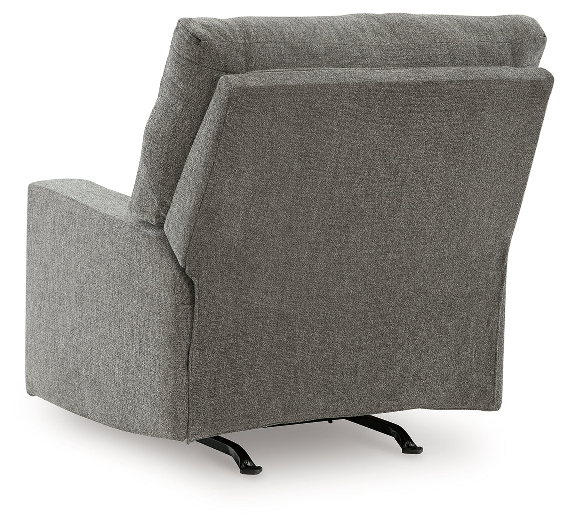 Clarington Greystone Rocker Recliner by Ashley at Eve Furniture