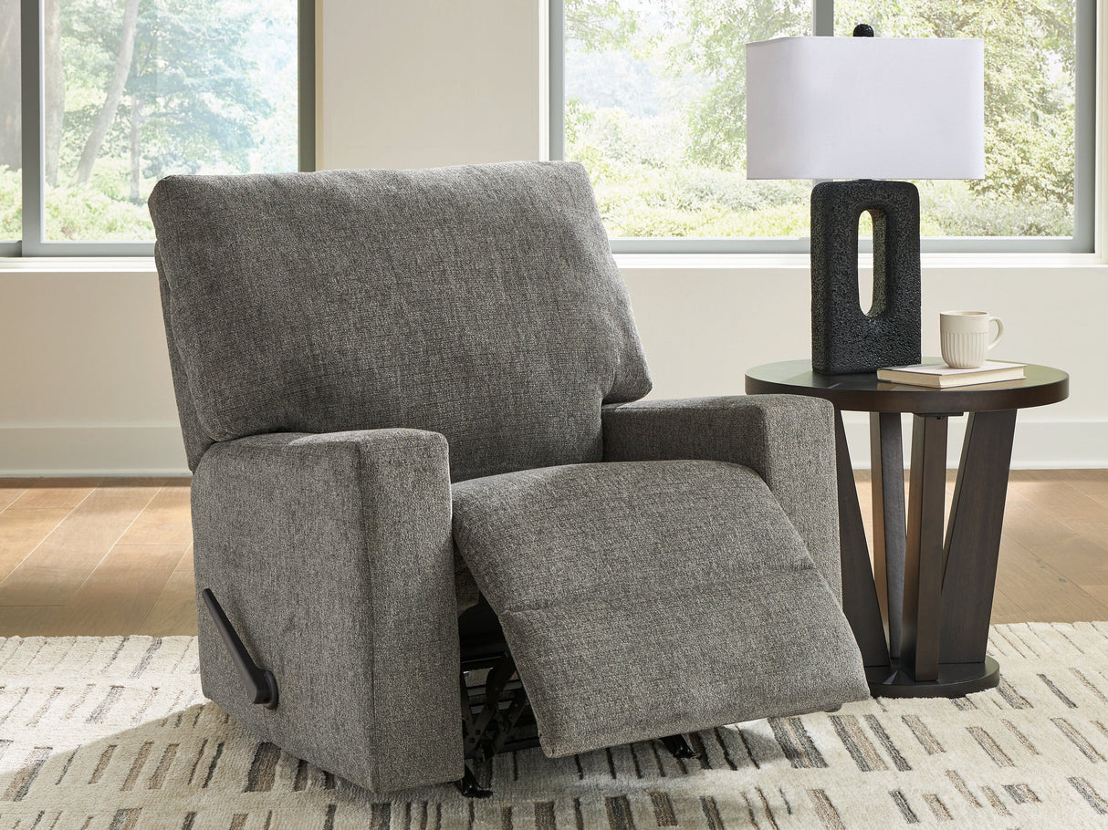 Clarington Greystone Rocker Recliner by Ashley at Eve Furniture