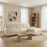 Clarion Genuine Cream Leather Sectional Sofa with Chaise Lounge by Ashcroft Furniture at Eve Furniture