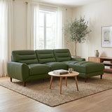 Clarion Genuine Green Leather Sectional Sofa with Chaise Lounge by Ashcroft Furniture at Eve Furniture