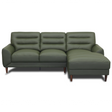 Clarion Genuine Green Leather Sectional Sofa with Chaise Lounge by Ashcroft Furniture at Eve Furniture