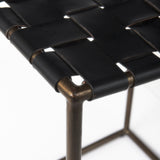 Clarissa 18.0L x 16.0W x 26.25H Black Woven Leather Seat W/ Gold Frame Counter Stool by Mercana at Eve Furniture