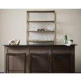 Clarissa 18.0L x 16.0W x 26.25H Black Woven Leather Seat W/ Gold Frame Counter Stool by Mercana at Eve Furniture