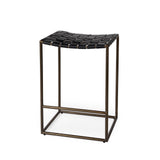 Clarissa 18.0L x 16.0W x 26.25H Black Woven Leather Seat W/ Gold Frame Counter Stool by Mercana at Eve Furniture