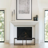 Clarissa 22.0L x 16.0W x 16.75H Black Leather Woven Seat W/ Gold Metal Frame Stool by Mercana at Eve Furniture