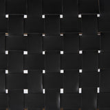 Clarissa Black Leather Woven Seat W/ Gold Metal Frame Stool by Mercana at Eve Furniture