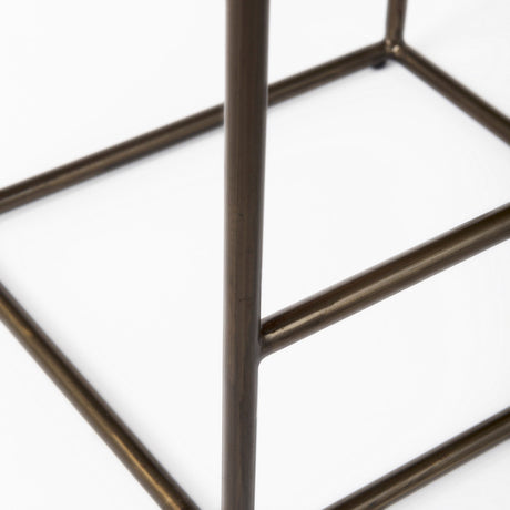 Clarissa Black Woven Leather Seat W/ Gold Frame Counter Stool by Mercana at Eve Furniture