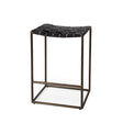 Clarissa Black Woven Leather Seat W/ Gold Frame Counter Stool by Mercana at Eve Furniture