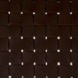 Clarissa 22.0L x 16.0W x 16.5H Brown Leather Woven Seat W/ Black Metal Frame Stool by Mercana at Eve Furniture