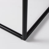 Clarissa 22.0L x 16.0W x 16.5H Brown Leather Woven Seat W/ Black Metal Frame Stool by Mercana at Eve Furniture