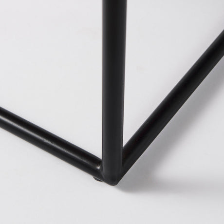Clarissa Brown Leather Woven Seat W/ Black Metal Frame Stool by Mercana at Eve Furniture