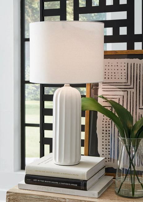 Clarkland White Table Lamp by Ashley at Eve Furniture