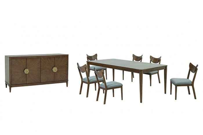 Clarksburg Walnut 7-Piece Dining Room Set by Furniture of America at Eve Furniture
