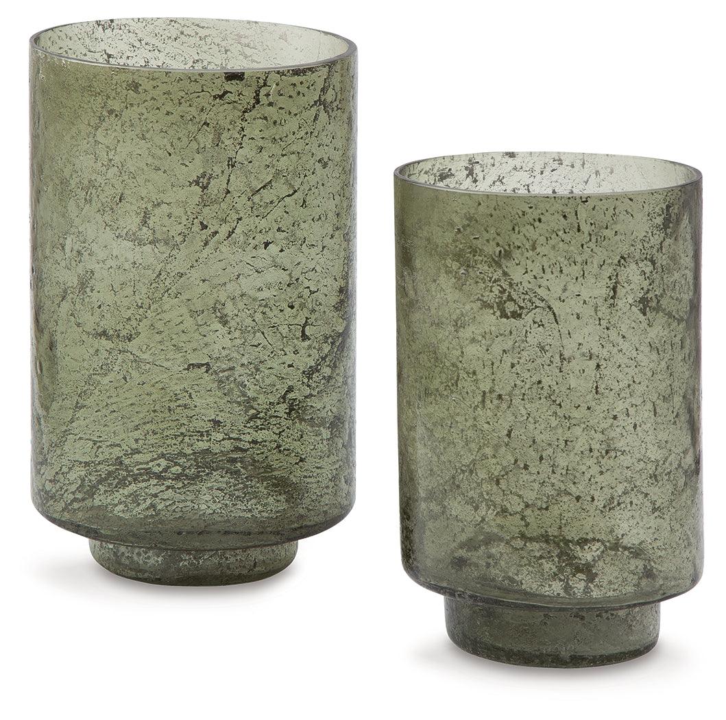 Clarkton Green Candle Holder Set by Ashley at Eve Furniture
