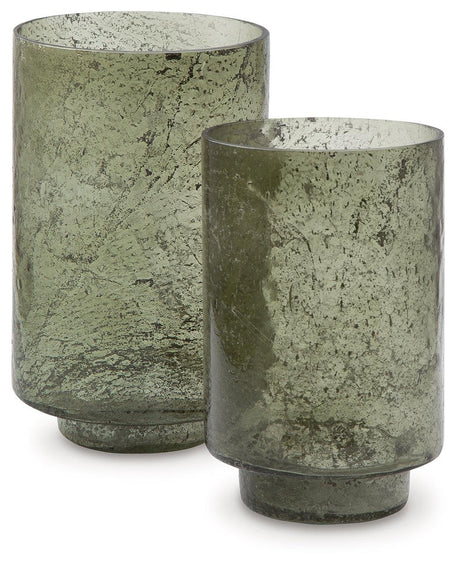Clarkton Green Candle Holder Set by Ashley at Eve Furniture