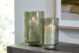 Clarkton Green Candle Holder Set by Ashley at Eve Furniture