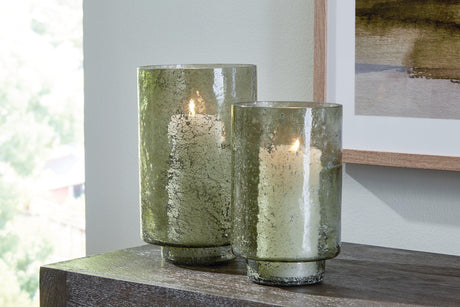 Clarkton Green Candle Holder Set by Ashley at Eve Furniture