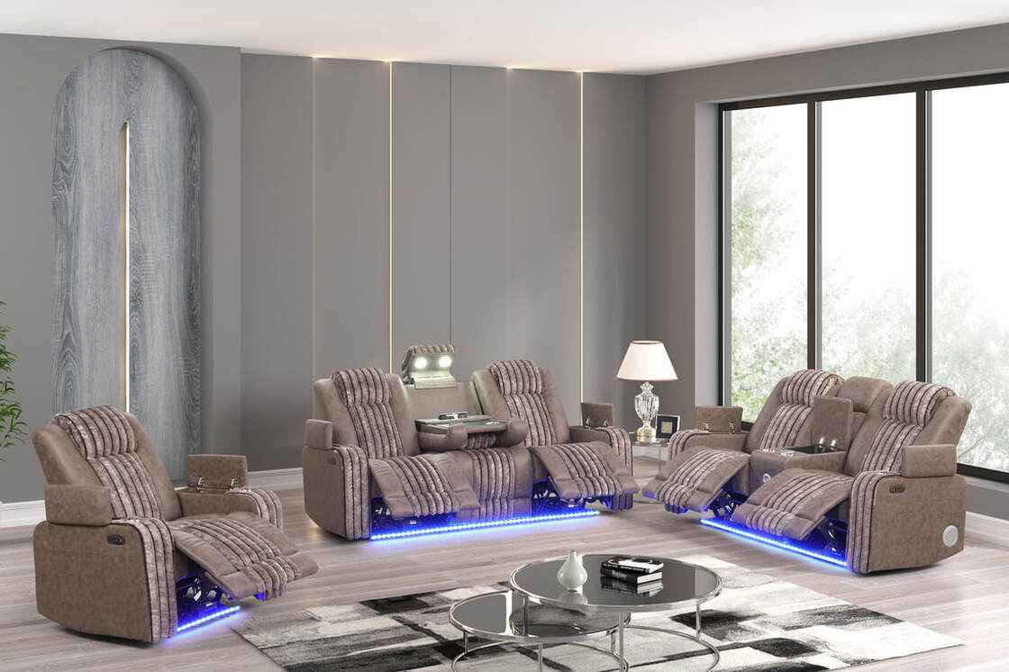 Classic Brown 3-Piece Reclining Set