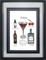Classic Cocktail - Manhattan by Mercana Studio a Framed Art Print Matted under Glass by Mercana at Eve Furniture