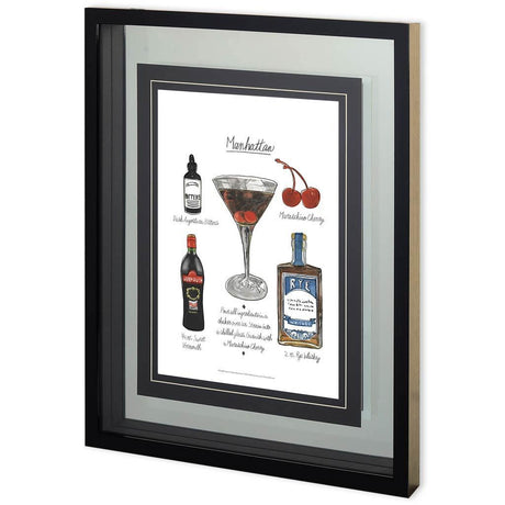 Classic Cocktail - Manhattan by Mercana Studio a Framed Art Print Matted under Glass by Mercana at Eve Furniture