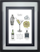 Classic Cocktail - Martini by Naomi McCavitt a Framed Art Print Matted under Glass by Mercana at Eve Furniture