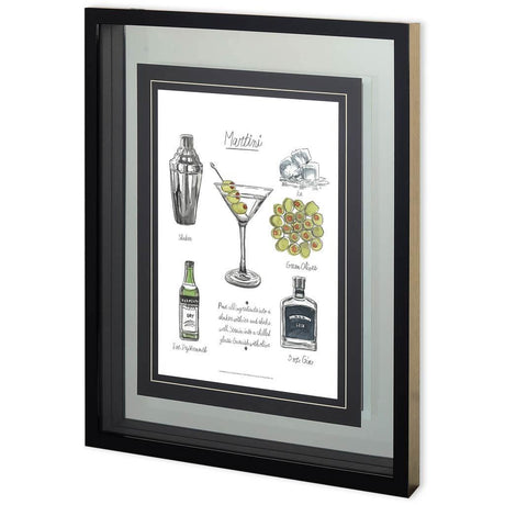 Classic Cocktail - Martini by Naomi McCavitt a Framed Art Print Matted under Glass by Mercana at Eve Furniture