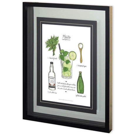 Classic Cocktail - Mojito by Naomi McCavitt a Framed Art Print Matted under Glass by Mercana at Eve Furniture