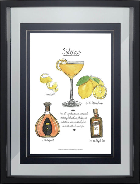 Classic Cocktail - Sidecar by Naomi McCavitt a Framed Art Print Matted under Glass by Mercana at Eve Furniture