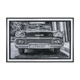 Classic Old Chevy in Havana Cuba by Richard Silver Textured Framed Art Print Matted under Glass by Mercana at Eve Furniture