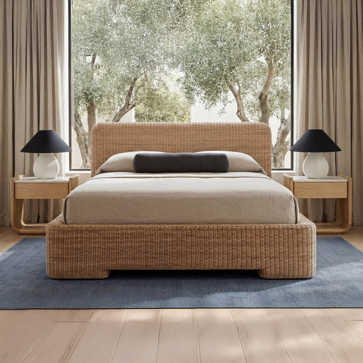 Claudia Natural Bed Queen by Moe's Home at Eve Furniture