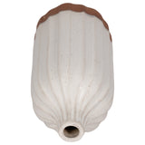 Clay, 12" Flat Ribbed Bottle Vase Exposed Bottom,