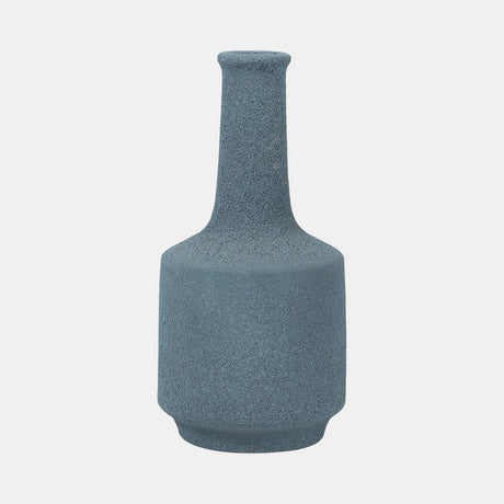 Clay, 13" Volcanic Texture Vase, Blue