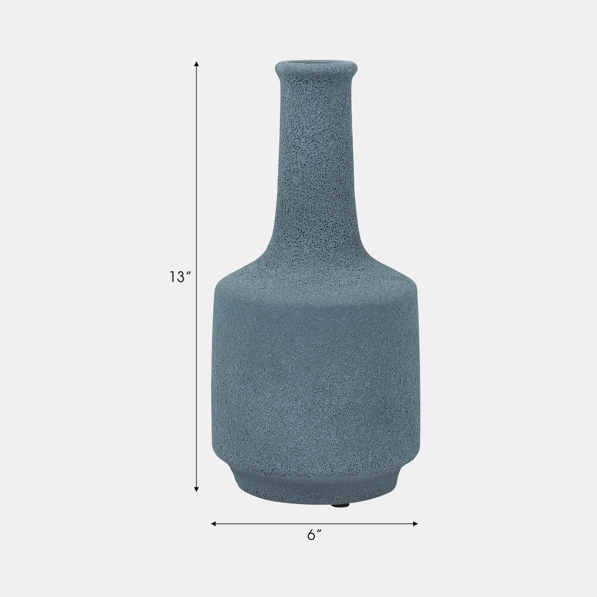 Clay, 13" Volcanic Texture Vase, Blue