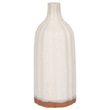 Clay, 16" Flat Ribbed Bottle Vase Exposed Bottom,