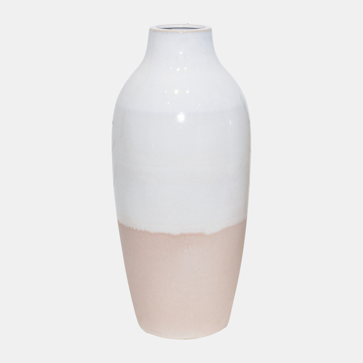 Clay, 19" 2-tone Reactive Vase, Ivory