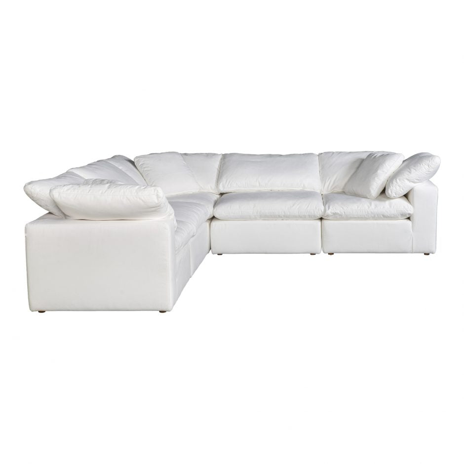 Clay Classic L-Shaped Modular Sectional Cream White by Moe's Home at Eve Furniture