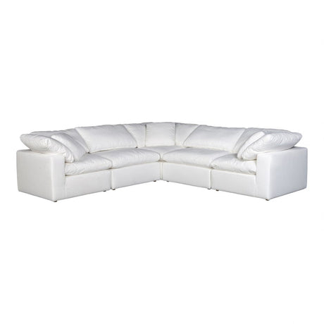 Clay Classic L-Shaped Modular Sectional Cream White by Moe's Home at Eve Furniture