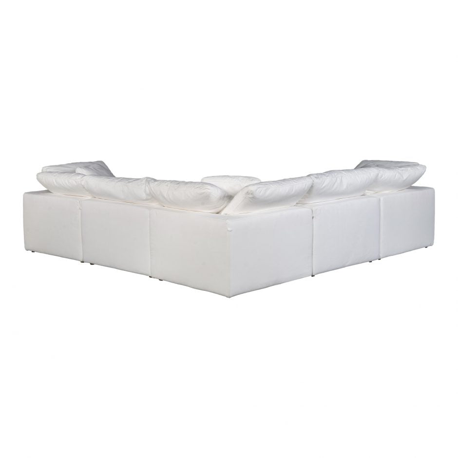 Clay Classic L-Shaped Modular Sectional Cream White by Moe's Home at Eve Furniture