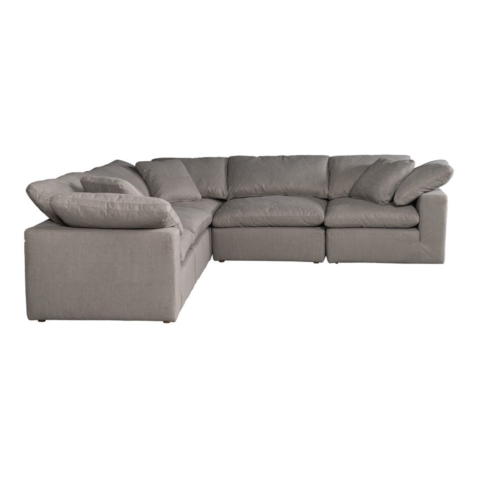 Clay Classic L-Shaped Modular Sectional Light Grey by Moe's Home at Eve Furniture