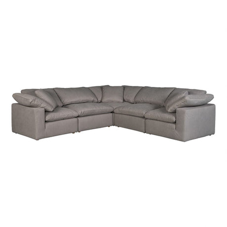 Clay Classic L-Shaped Modular Sectional Light Grey by Moe's Home at Eve Furniture