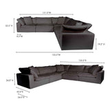 Clay Light Grey Classic L Shaped Modular Sectional
