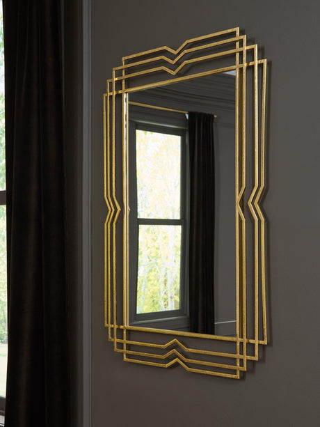 Claybrook Gold Finish Accent Mirror by Ashley at Eve Furniture